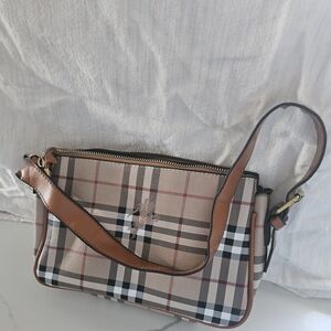 Burberry Checkered Mini Bag with Brown Strap